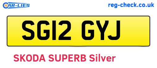 SG12GYJ are the vehicle registration plates.