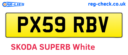 PX59RBV are the vehicle registration plates.