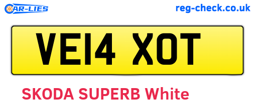 VE14XOT are the vehicle registration plates.