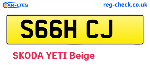 S66HCJ are the vehicle registration plates.