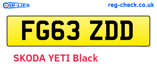 FG63ZDD are the vehicle registration plates.