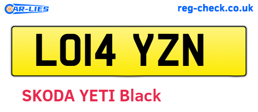 LO14YZN are the vehicle registration plates.