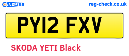 PY12FXV are the vehicle registration plates.