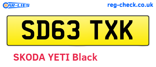 SD63TXK are the vehicle registration plates.