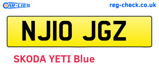 NJ10JGZ are the vehicle registration plates.