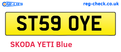 ST59OYE are the vehicle registration plates.