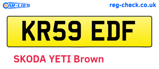 KR59EDF are the vehicle registration plates.