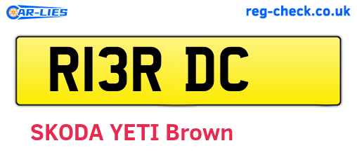 R13RDC are the vehicle registration plates.
