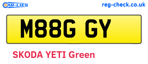 M88GGY are the vehicle registration plates.