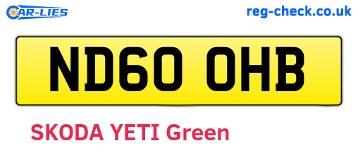 ND60OHB are the vehicle registration plates.