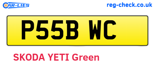 P55BWC are the vehicle registration plates.