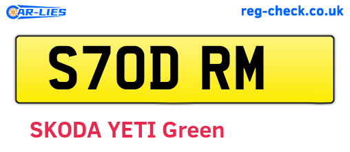 S70DRM are the vehicle registration plates.