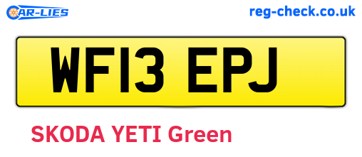 WF13EPJ are the vehicle registration plates.
