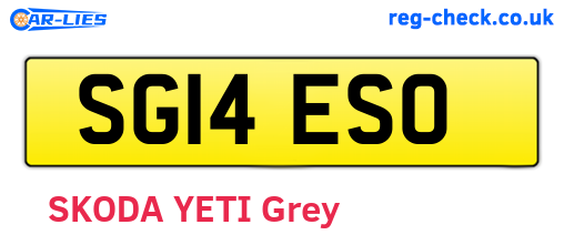 SG14ESO are the vehicle registration plates.