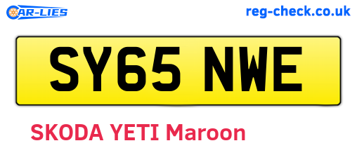 SY65NWE are the vehicle registration plates.