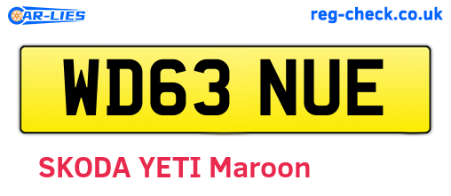 WD63NUE are the vehicle registration plates.