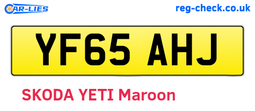 YF65AHJ are the vehicle registration plates.