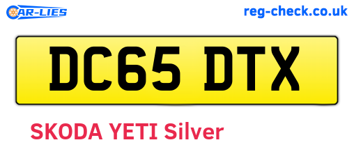 DC65DTX are the vehicle registration plates.