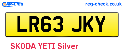LR63JKY are the vehicle registration plates.
