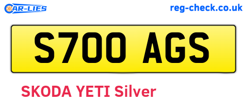 S700AGS are the vehicle registration plates.