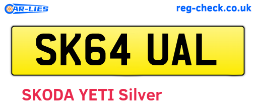 SK64UAL are the vehicle registration plates.