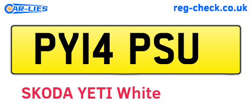 PY14PSU are the vehicle registration plates.
