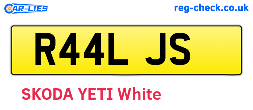 R44LJS are the vehicle registration plates.