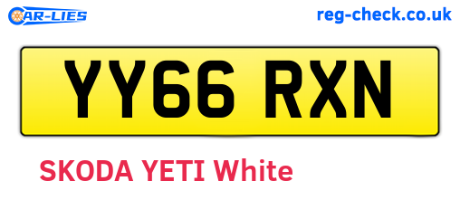 YY66RXN are the vehicle registration plates.
