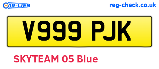 V999PJK are the vehicle registration plates.