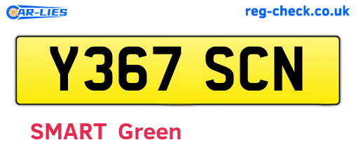 Y367SCN are the vehicle registration plates.
