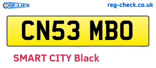 CN53MBO are the vehicle registration plates.