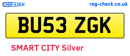 BU53ZGK are the vehicle registration plates.