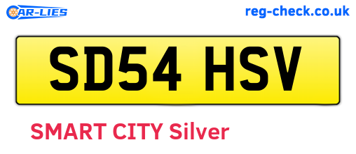 SD54HSV are the vehicle registration plates.