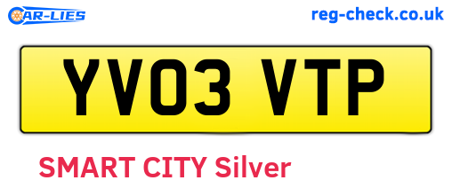 YV03VTP are the vehicle registration plates.