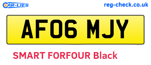 AF06MJY are the vehicle registration plates.