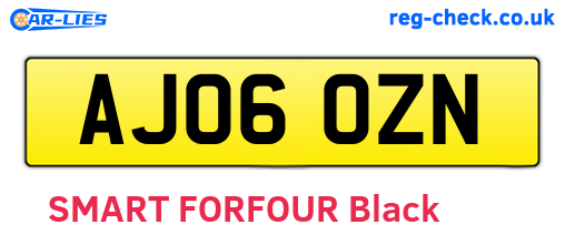 AJ06OZN are the vehicle registration plates.