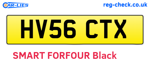HV56CTX are the vehicle registration plates.