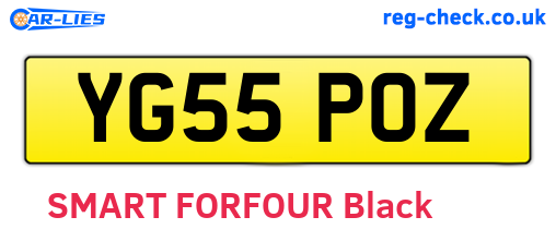 YG55POZ are the vehicle registration plates.