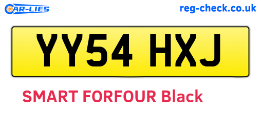 YY54HXJ are the vehicle registration plates.