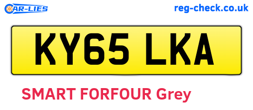 KY65LKA are the vehicle registration plates.