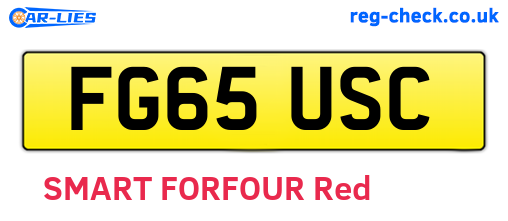 FG65USC are the vehicle registration plates.