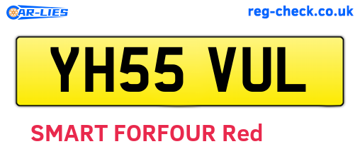 YH55VUL are the vehicle registration plates.