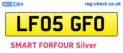 LF05GFO are the vehicle registration plates.