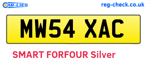 MW54XAC are the vehicle registration plates.