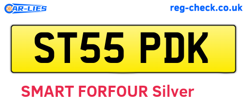ST55PDK are the vehicle registration plates.