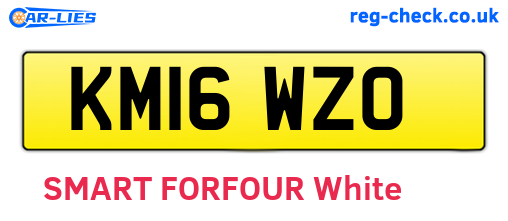 KM16WZO are the vehicle registration plates.