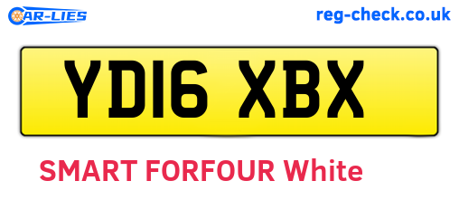 YD16XBX are the vehicle registration plates.