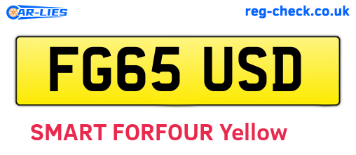 FG65USD are the vehicle registration plates.
