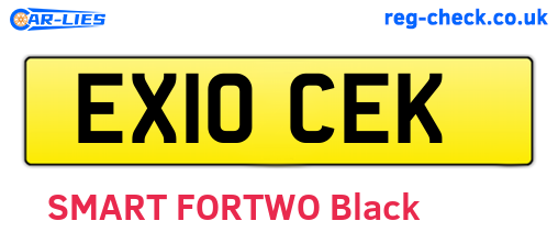 EX10CEK are the vehicle registration plates.