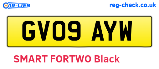 GV09AYW are the vehicle registration plates.